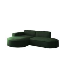 ECKSOFA Palma Xs Ottomane Opera Velvet - Grün, Holzwerkstoff/Textil (236/165cm) - Fun Möbel