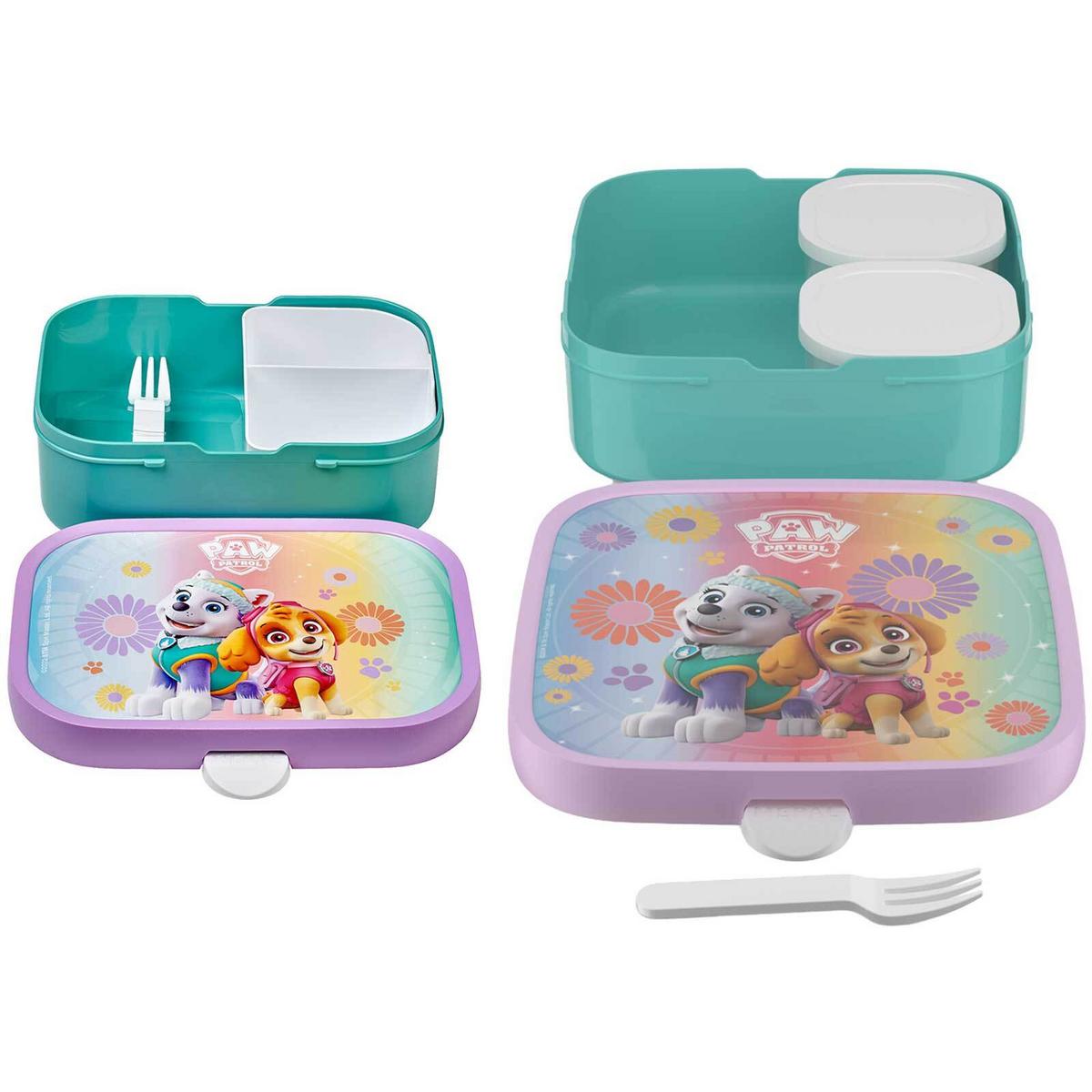 BROTDOSEN-SET Campus (2025) Paw Patrol Girls 2er Set - Türkis/Lila, Kunststoff (2/2/2cm) - Mepal