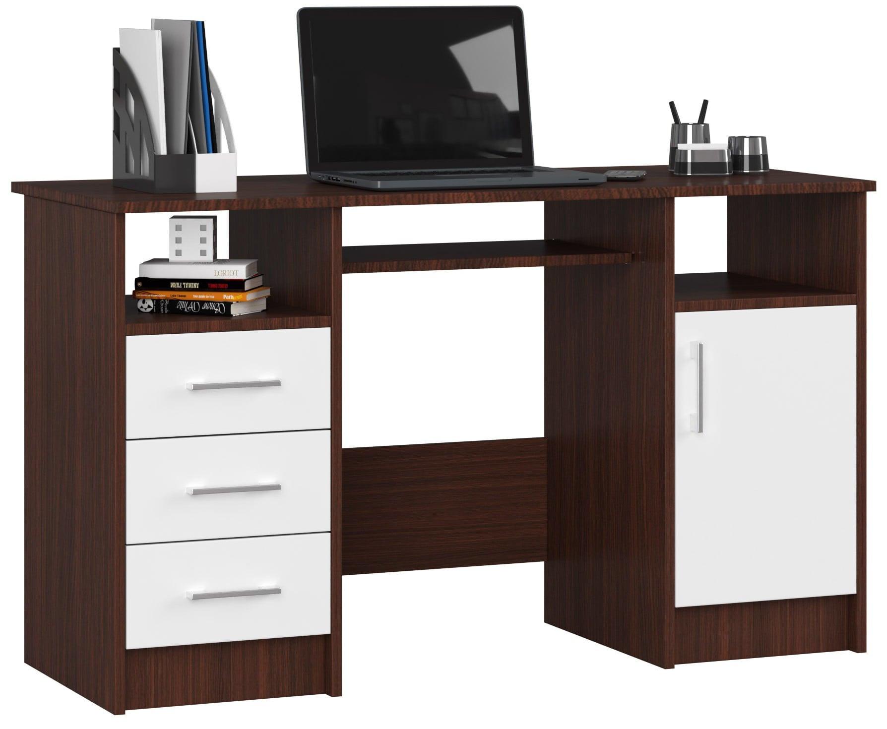 SCHREIBTISCH Dunkelbraun, Weiß 74/124/52 - Dunkelbraun/Weiß, Holzwerkstoff (52/124/74cm) - RAUMHIRSCH FURNITURE