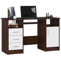 SCHREIBTISCH Dunkelbraun, Weiß 74/124/52 - Dunkelbraun/Weiß, Holzwerkstoff (52/124/74cm) - RAUMHIRSCH FURNITURE