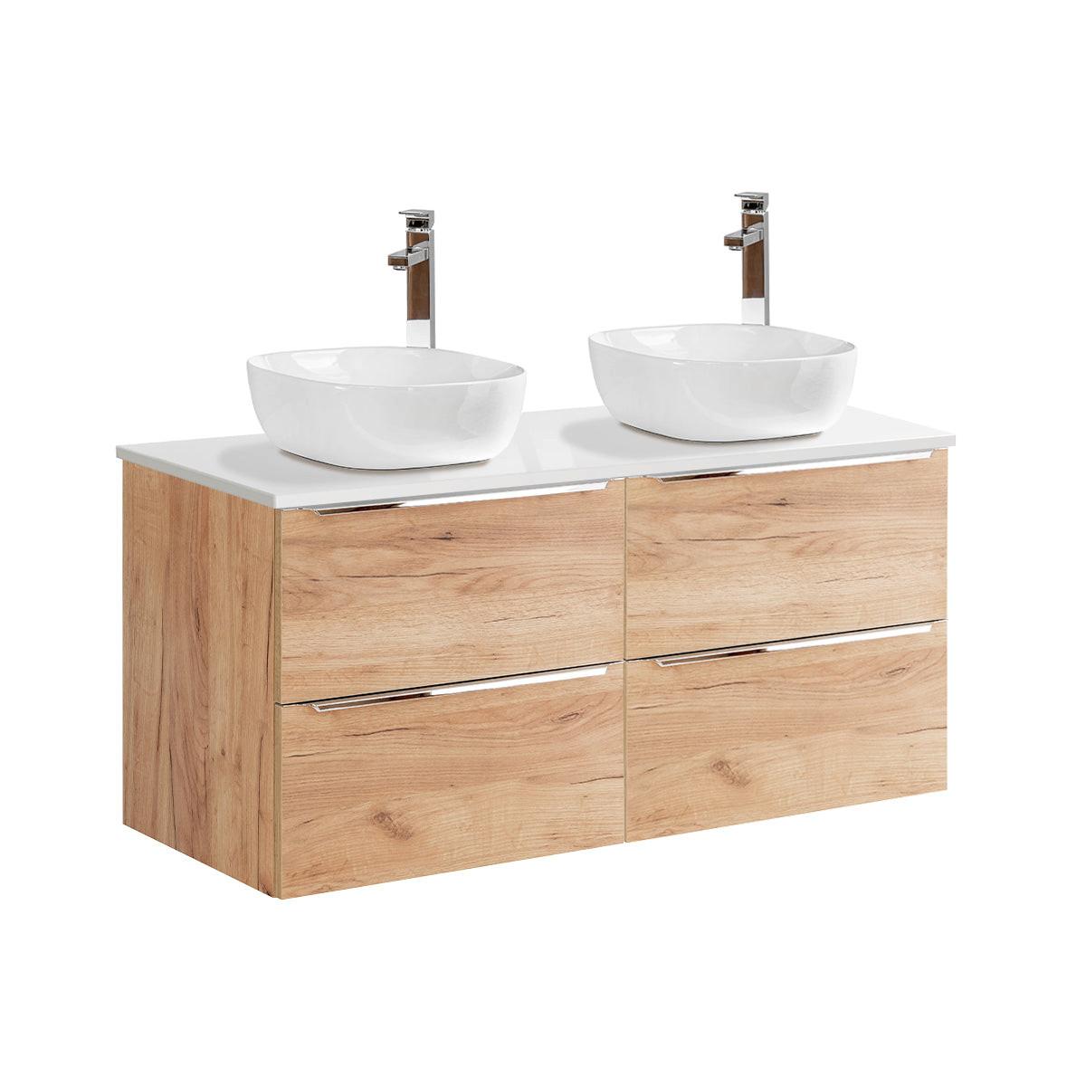 BADMÖBEL 120.4cm April 2er-Set Holz - Braun, Holzwerkstoff (120.4/59/46cm) - Petits-meubles
