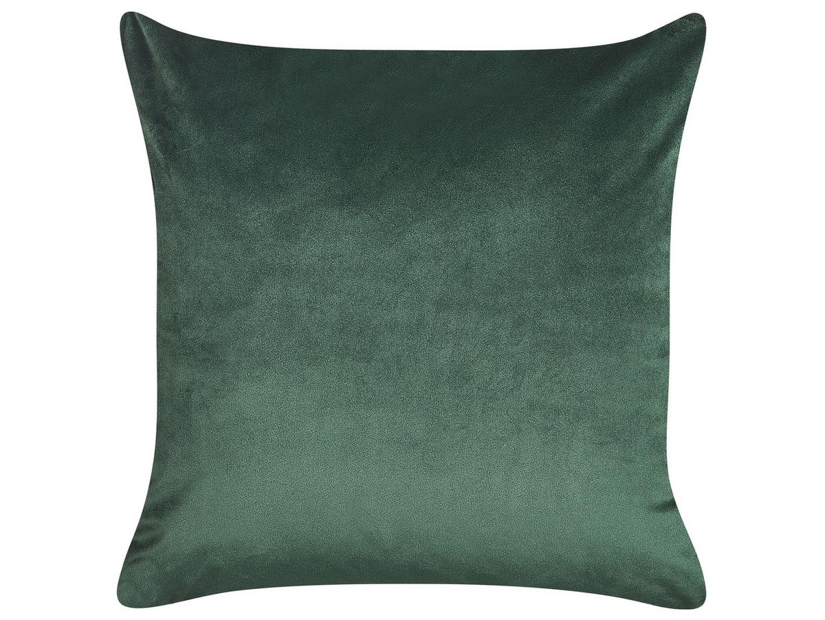 DEKOKISSEN 2er-Set Smaragdgrün 45/45 cm Philodendron - Smaragdgrün, Textil (45/45cm) - Beliani