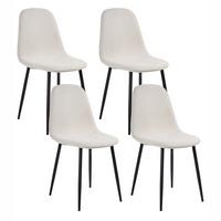 ESSZIMMERSTUHL 4er-Set Hellbeige Crandall - Beige/Schwarz, Textil (44/87/53cm) - Beliani