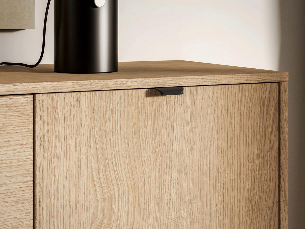 SIDEBOARD Heggers Eiche Mavelie 115 cm - Eichefarben/Schwarz, Holzwerkstoff/Metall (115/85/40cm) - Selsey