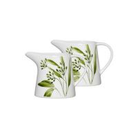 MILCHKÄNNCHEN Evora weiß-grün 190 ml 2er Set - Weiß/Grün, Keramik (0.19L) - Ritzenhoff Breker