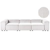 3-SITZER-MODULSOFA Cremeweiß Cord Ardal - Creme, Textil (328/68/120cm) - Beliani