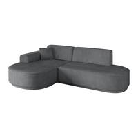 ECKSOFA Ottomane Links MARI-L1-v3 - 243x171x83 cm Dunkelgrau Cord - Dunkelgrau/Schwarz, Holzwerkstoff/Kunststoff (243/171cm) - ALTDECOR