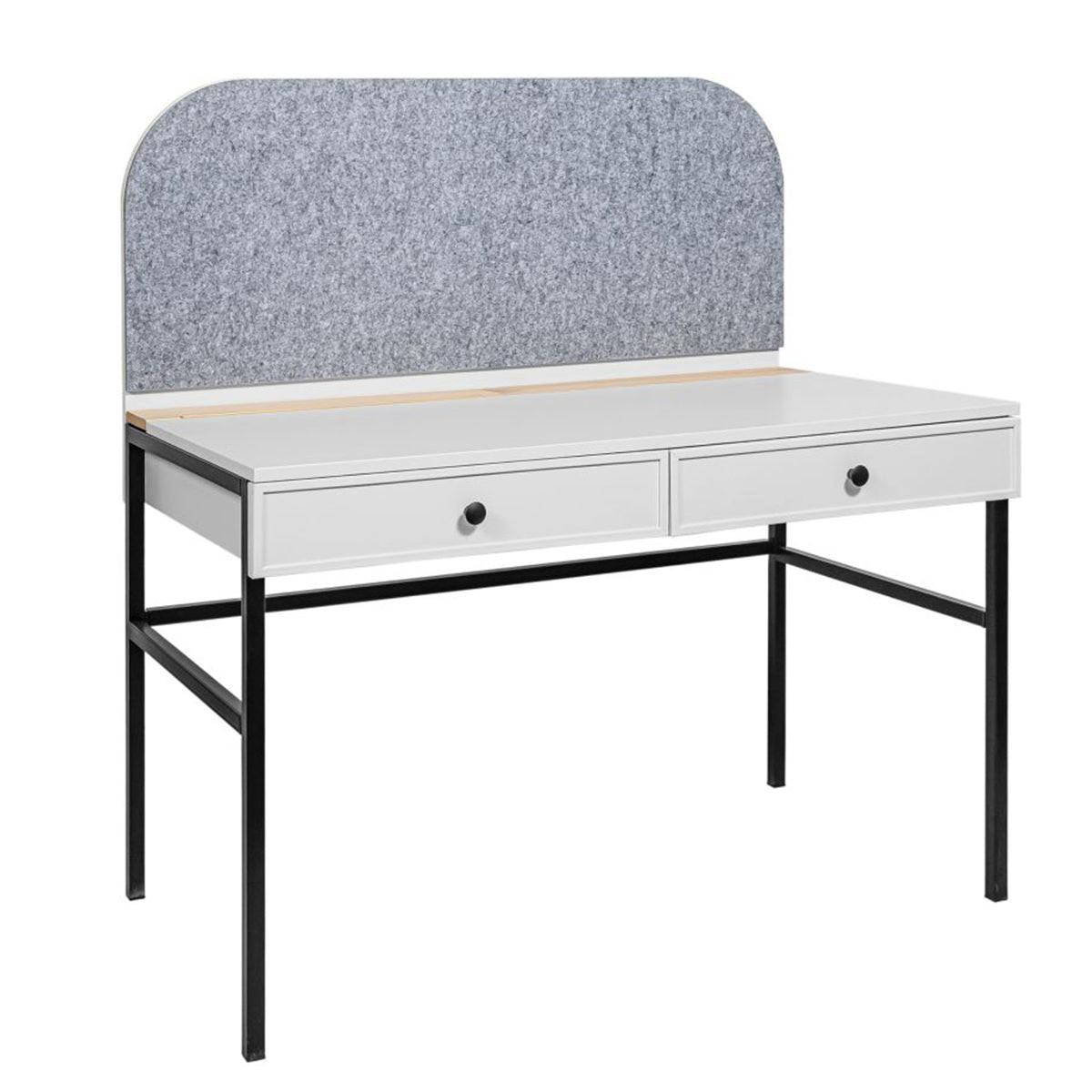 SCHREIBTISCH Lumi Weiß und Schwarz - Weiß, Holzwerkstoff (120/64/126.5cm) - Petits-meubles