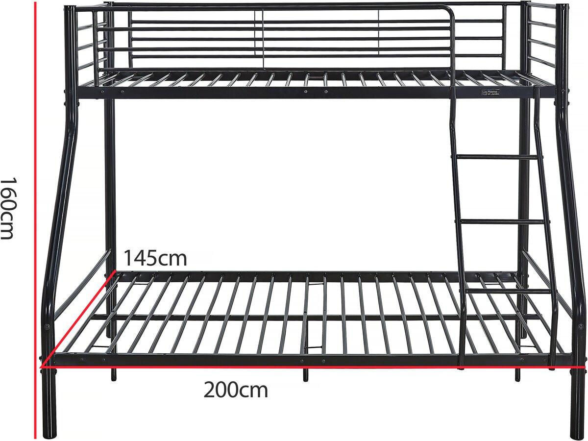 ETAGENBETT leo Schwarz - Schwarz, Metall (190/140cm) - Habitat Garten