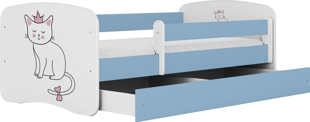 KINDERBETT Emily mit Schublade und Matratze, Blau 80x160 cm - Altrosa, Holzwerkstoff (160/80cm) - WFL GROUP