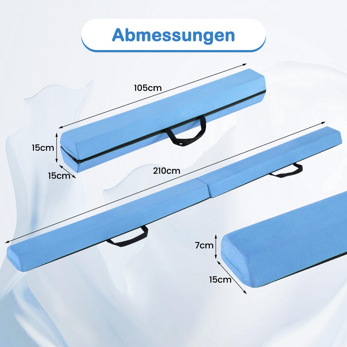 SCHWEBEBALKEN Blau - Blau, Textil (210/15cm) - COSTWAY