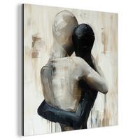 METALLBILD Abstrakt - Liebe - Schwarz und weiß - Modern 20x20 cm - Schwarz, Metall (20/20cm) - MuchoWow