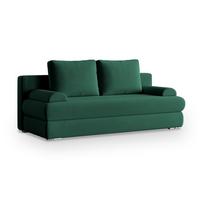 SCHLAFSOFA ASPERO Grün Plüsch-Stoff mit Schlaffunktion - Grün, Holz (200/95/75cm) - MASSENO