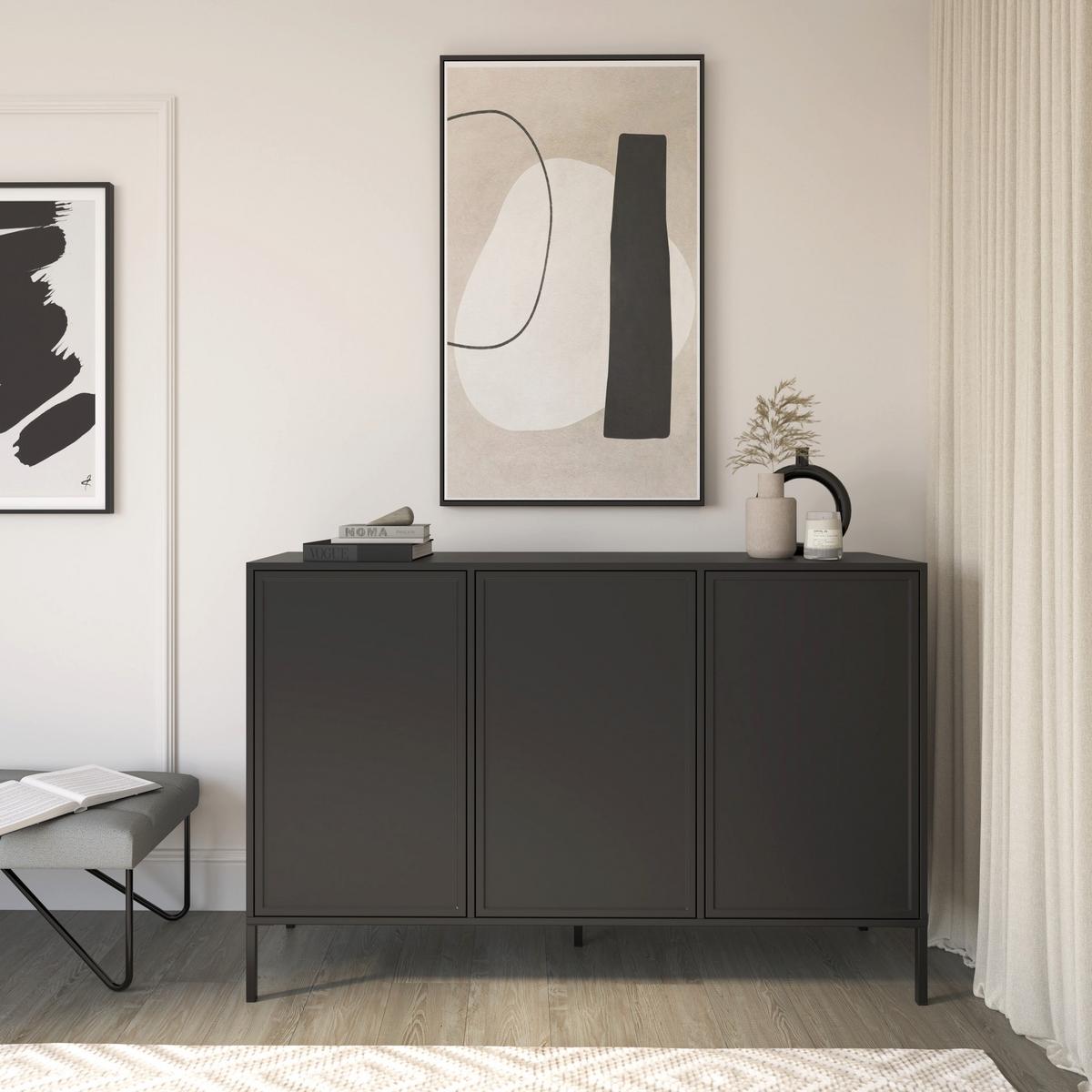 SIDEBOARD Velveto Schwarz 150 cm - Schwarz, Holzwerkstoff/Metall (150/86/40cm) - Selsey