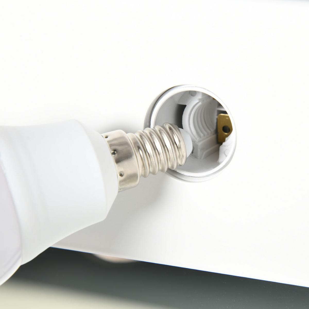 HOLLYWOOD Spiegel 80 x 60 cm Schminkspiegel mit LED-Beleuchtung, Touchschalter - Weiß, Metall (80/60/20cm) - HOMCOM