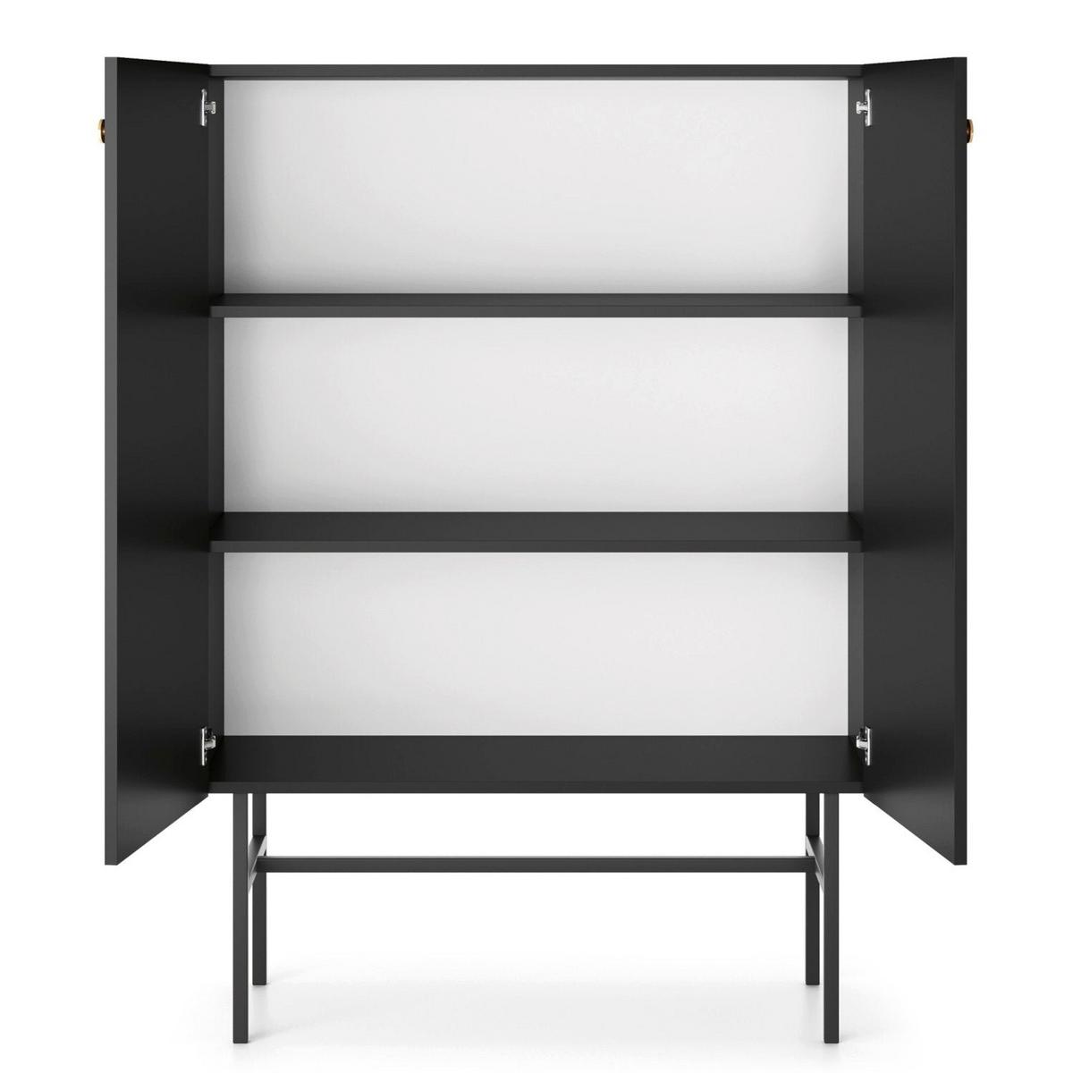 HIGHBOARD Divenos Schwarz 93 cm - Goldfarben/Schwarz, Holzwerkstoff/Metall (93.2/131.7/39cm) - Selsey