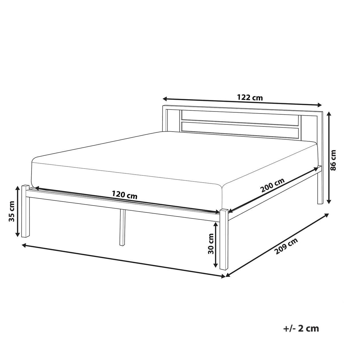 BETT mit Lattenrost 120/200 cm Schwarz Cusset - Schwarz, Metall (120/200cm) - Beliani