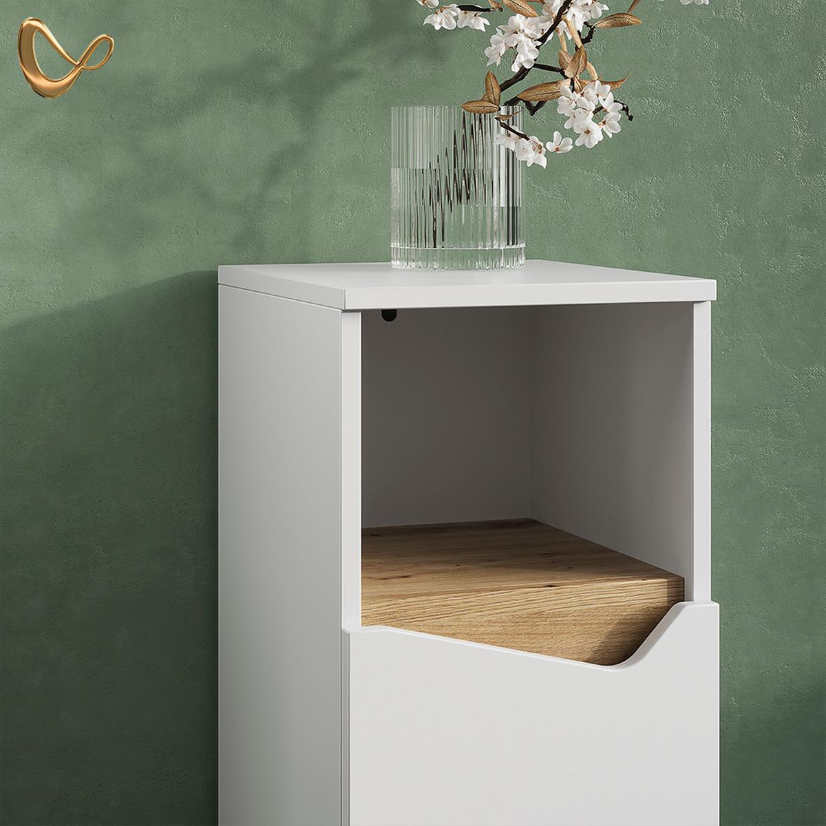 BADMÖBEL-KOMBINATION Timavo Weiß 3 Teile, mit Midischrank - Weiß, Holzwerkstoff (60/57/35cm) - Livinity®