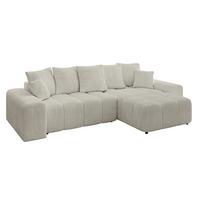 ECKSOFA Ottomane rechts ENIL-L 297x189x68 Creme Cord - Ecru/Creme, Holzwerkstoff/Kunststoff (189/297cm) - ALTDECOR