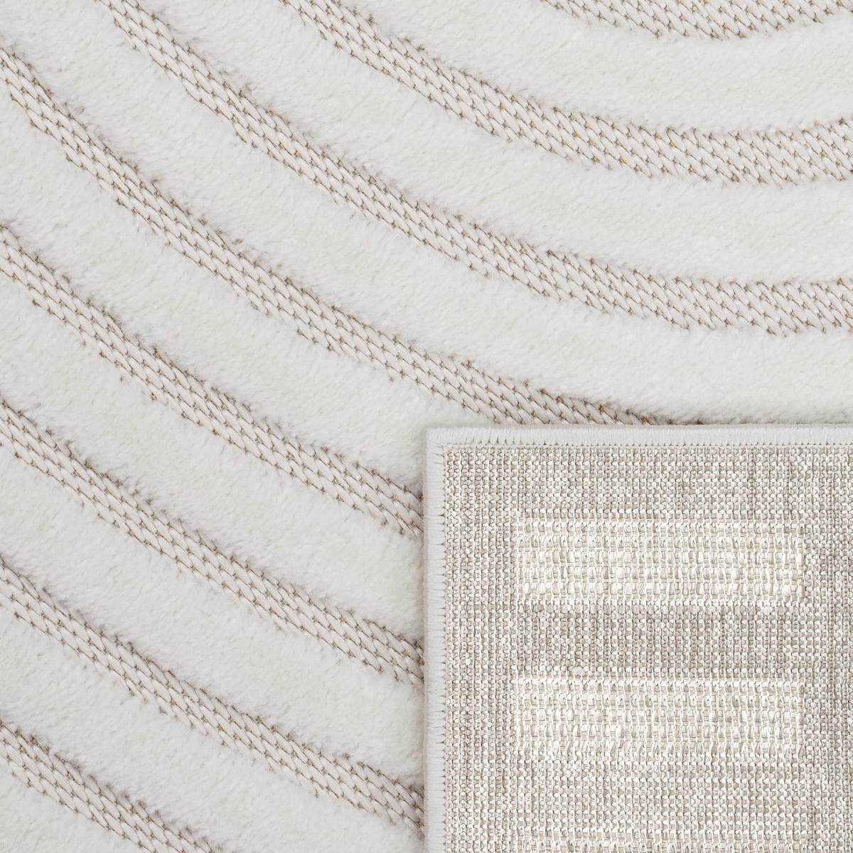 KURZFLORTEPPICH, mit Struktur, aus Polypropylen, Florhöhe 10 mm, Creme, Ø 200 cm - Beige, Textil (200/200cm) - KADIMA DESIGN