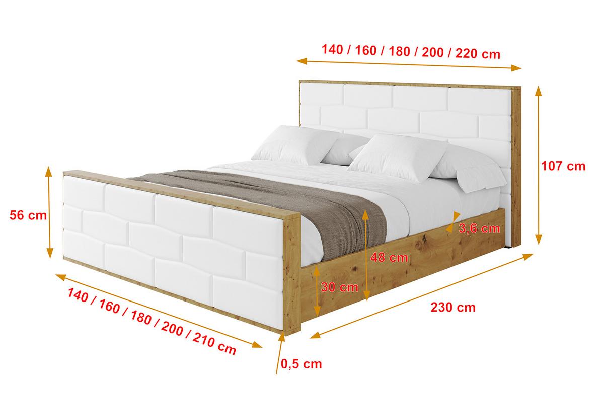 POLSTERBETT mit Bettkasten, Fußteil und Lattenrost, Boxbett mit Matratze H3/H4 - ENZO8-Z 180x200 Weiß Kunstleder - Weiß Hochglanz, Holzwerkstoff/Textil (180/200cm) - ALTDECOR