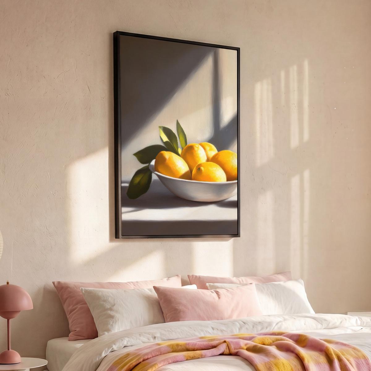 LEINWAND Bilder mit Rahmen - Zitronen - Stilleben - Gelb - 80x120 - Gelb, Textil (80/120cm) - MuchoWow