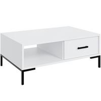 COUCHTISCH Selena mit Schublade und offenem Fach, Metallfüße, Selbstschließer, Weiß, 100x60 cm - Schwarz/Weiß, Holzwerkstoff/Metall (60/100/47cm) - Beautysofa