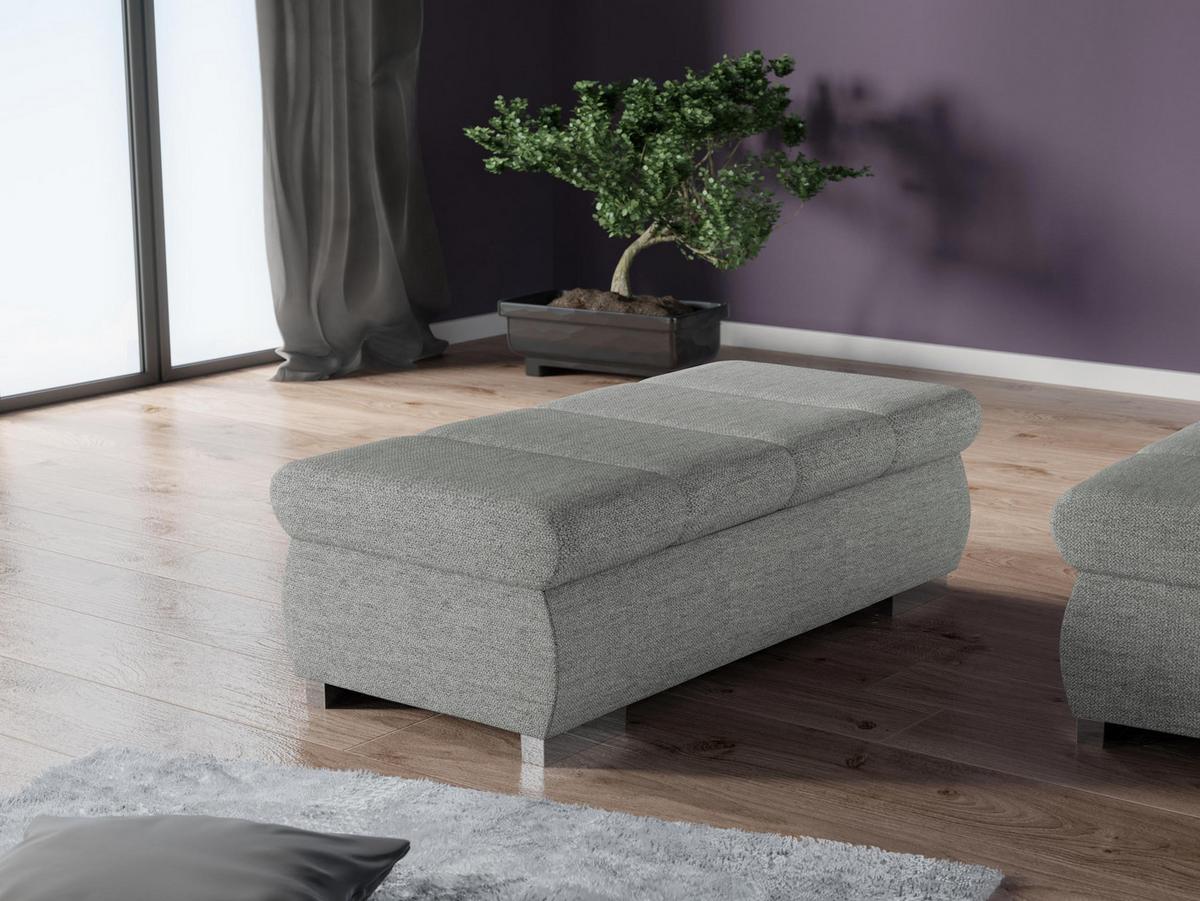 POLSTERHOCKER Bangkok Groß - Silberfarben, Holz/Kunststoff (120/39/60cm) - MIRJAN24