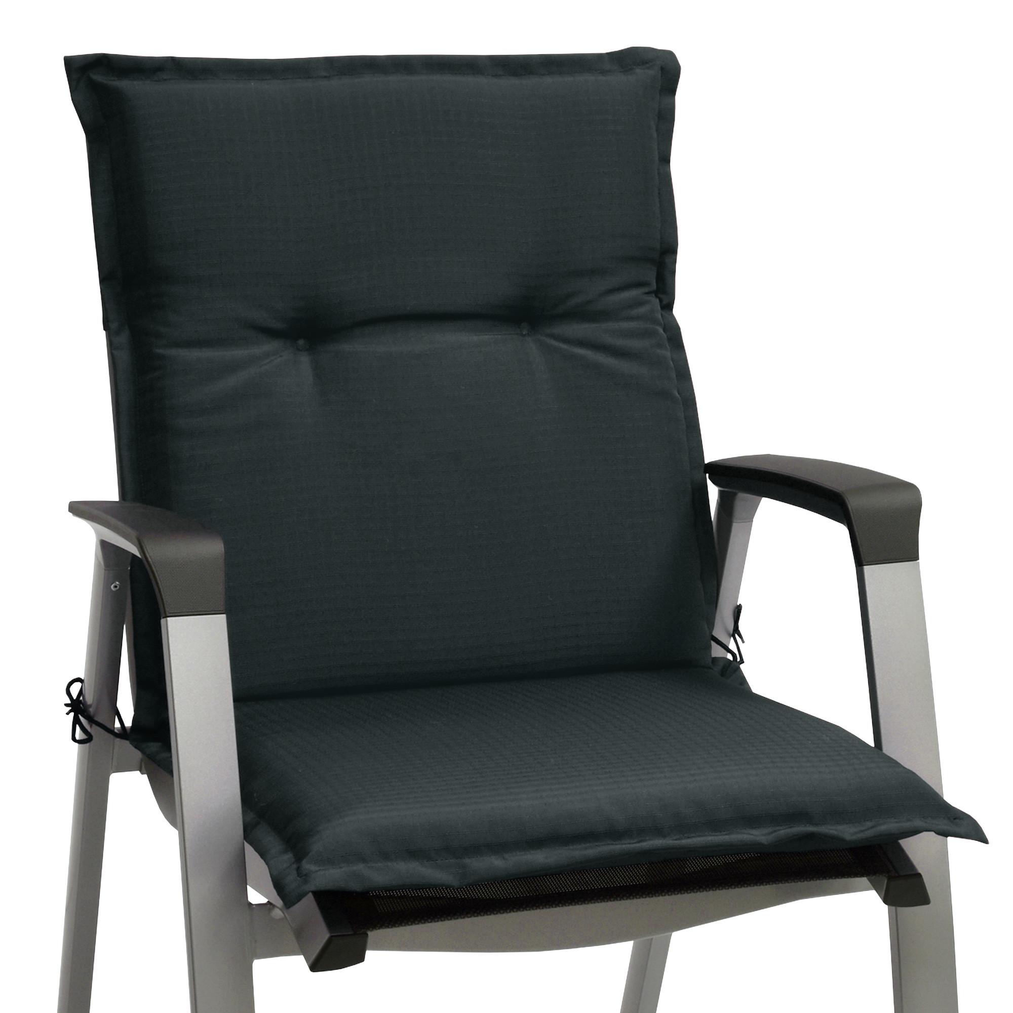 NIEDERLEHNERAUFLAGE Flair NL 100/50/8cm Graphitgrau - Graphitfarben, Textil (50/6/100cm) - Beautissu 