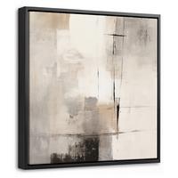 LEINWAND Bilder mit Rahmen - Abstrakt - Kunst - Grau - 20x20 - Hellgrau, Textil (20/20cm) - MuchoWow