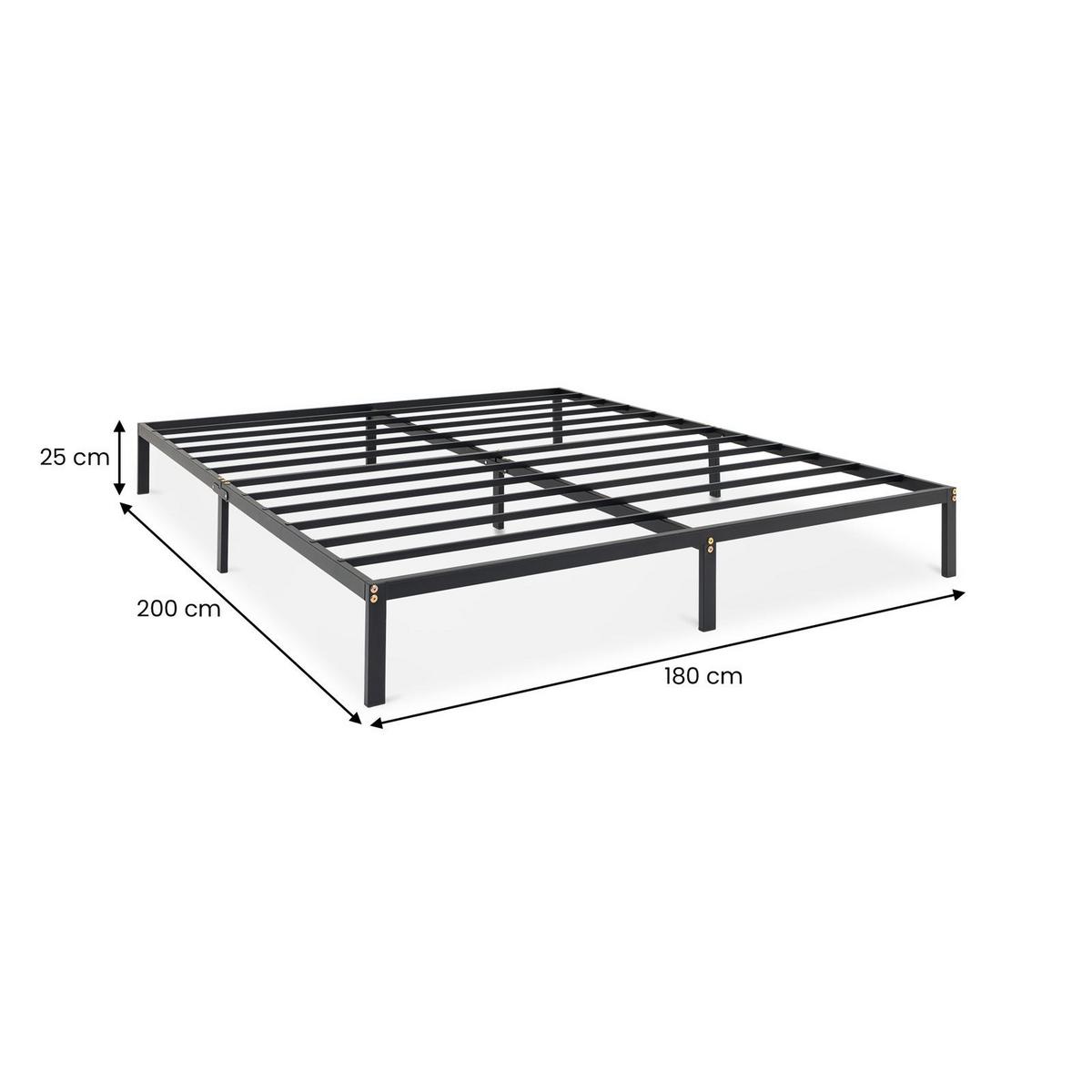 FUTONBETT TIDUR 180x200 cm schwarz - Schwarz, Metall (180/200cm) - IDIMEX