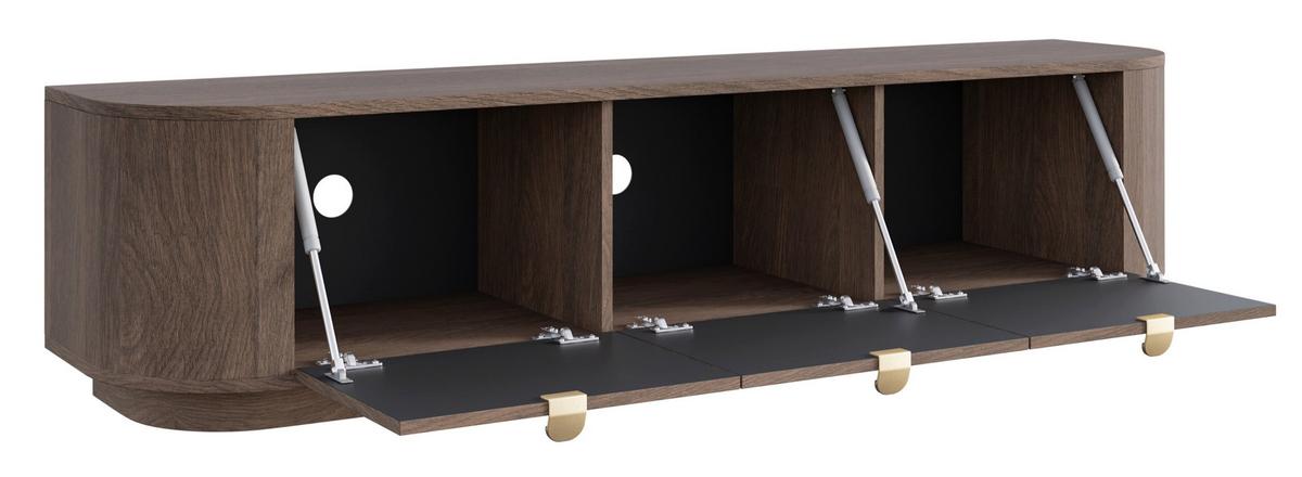 TV-LOWBOARD Coru 175 cm - Dunkelbraun, Holzwerkstoff/Metall (175.4/40.9/39.1cm) - Selsey