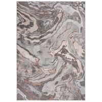 TEPPICH OUSE, abstrakt, Rosa-Grau, 80 x 150 cm - Rosa, Textil (150/80cm) - KADIMA DESIGN