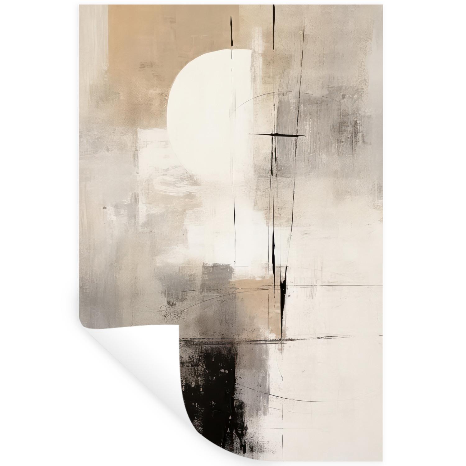 WANDTATTOO Abstrakt - Kunst - Grau Wandaufkleber 80x120 cm - Hellgrau, Kunststoff (80/120/0.1cm) - MuchoWow