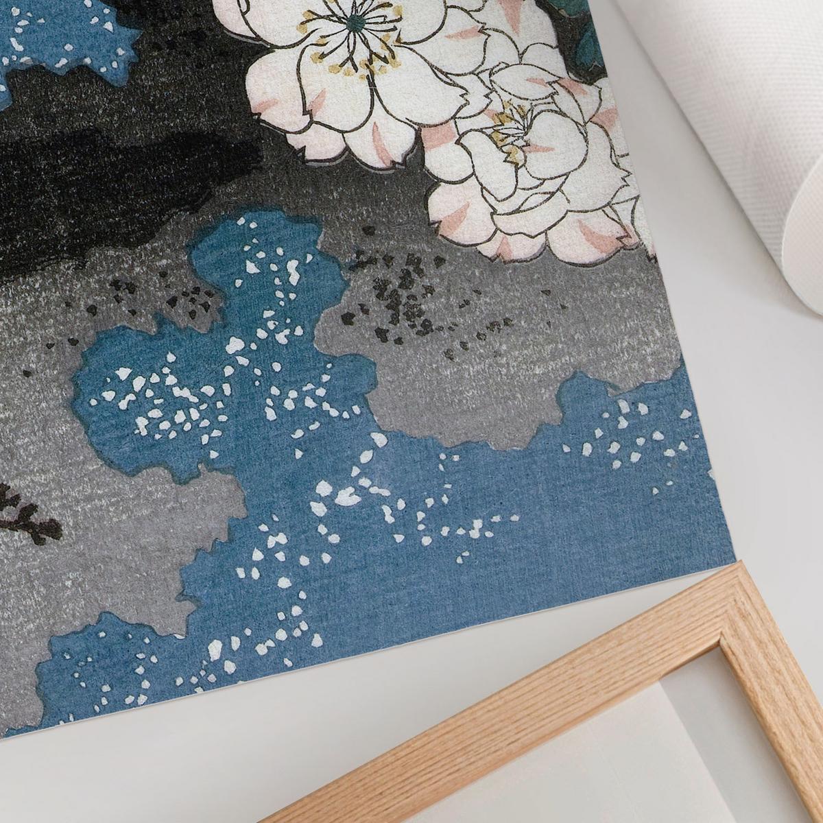 POSTER - 59x42 cm (A2) - Utagawa Hiroshige - Kirschblüten - Weiß, Textil (59.4/42/0.1cm) - TULUP
