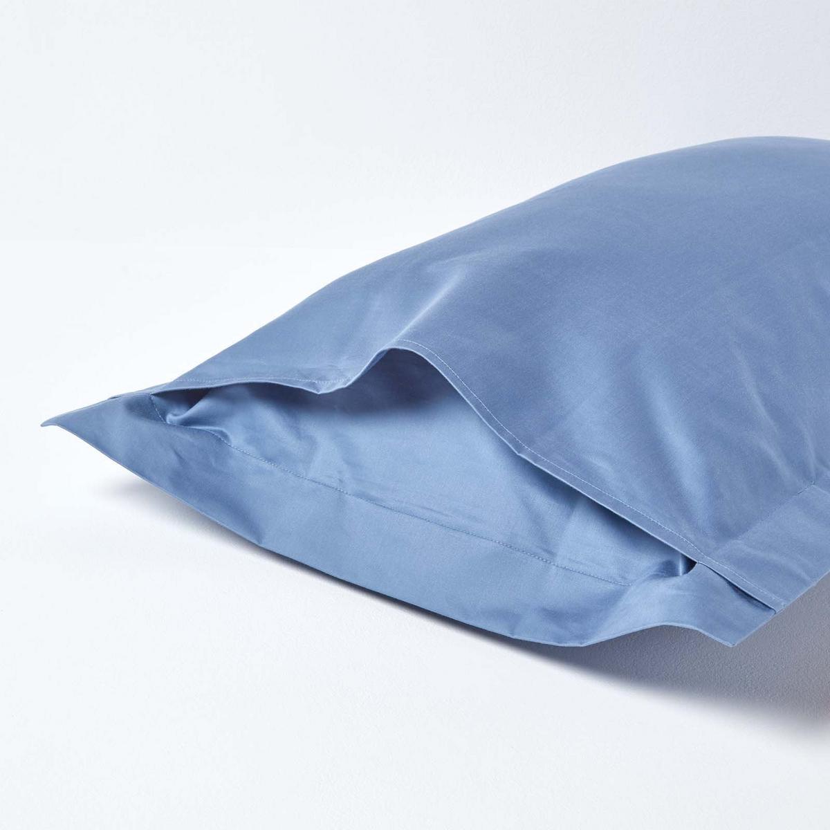 KISSENBEZUG Stehsaum Premium, Ägyptische Baumwolle, Fadendichte 1000 - Blau, Textil (48/74cm) - Homescapes