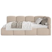 JUGENDBETT Cloudy Beige 120 cm, Chenille - Beige/Schwarz, Kunststoff/Textil (120/200cm) - Selsey