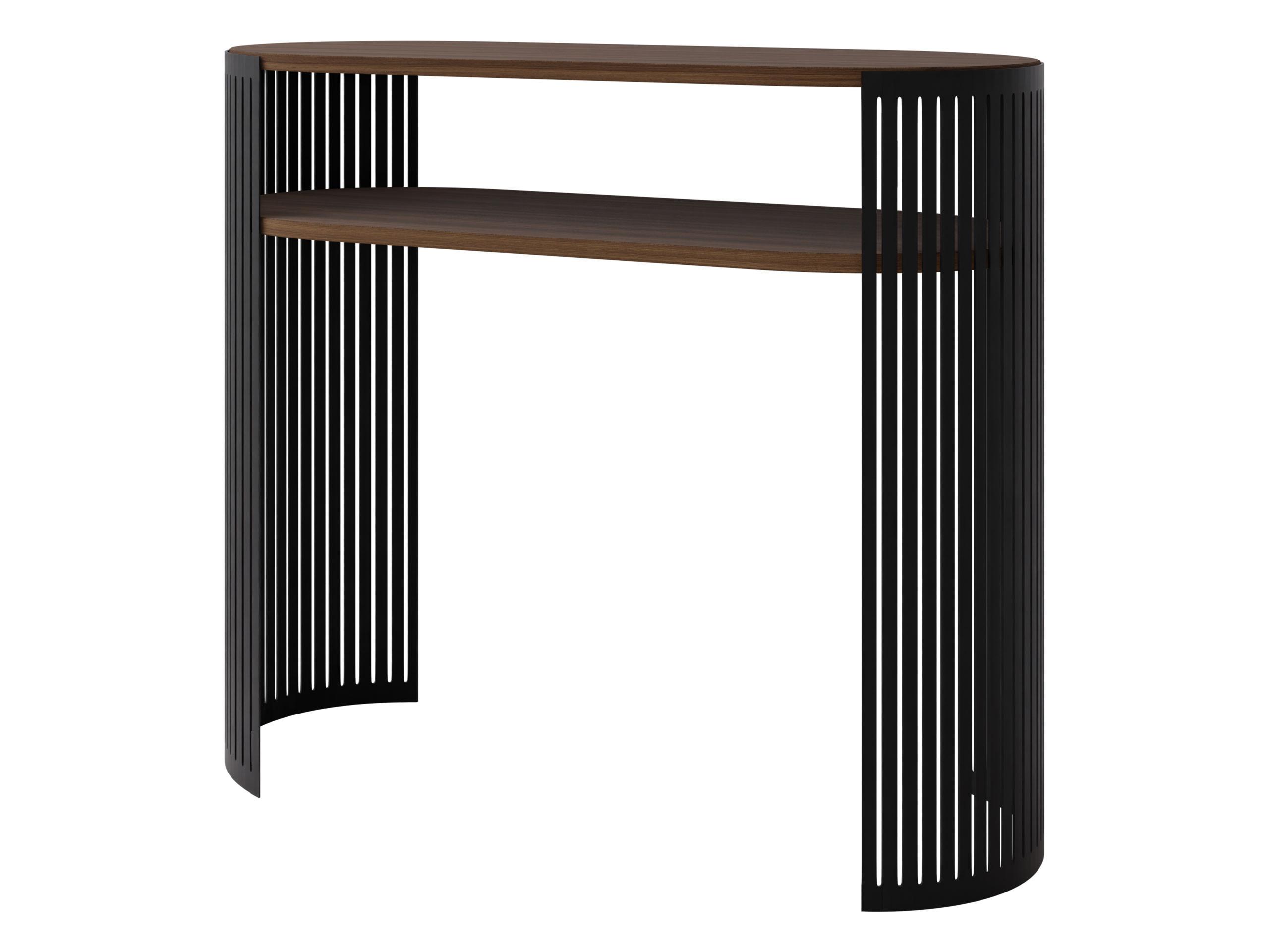 KONSOLENTISCH Fikoli - Nussbaumfarben/Schwarz, Holzwerkstoff/Metall (30/100/86cm) - MIRJAN24