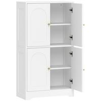 KÜCHENSCHRANK Spanplatte Weiß - Goldfarben/Weiß, Holzwerkstoff/Metall (30/110/60cm) - HOMCOM