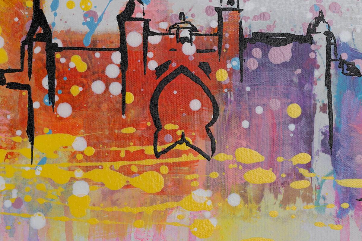 ACRYLBILD HANDGEMALT 120/60 cm - Multicolor/Grau, Holz/Textil (120/60cm) - KUNSTLOFT