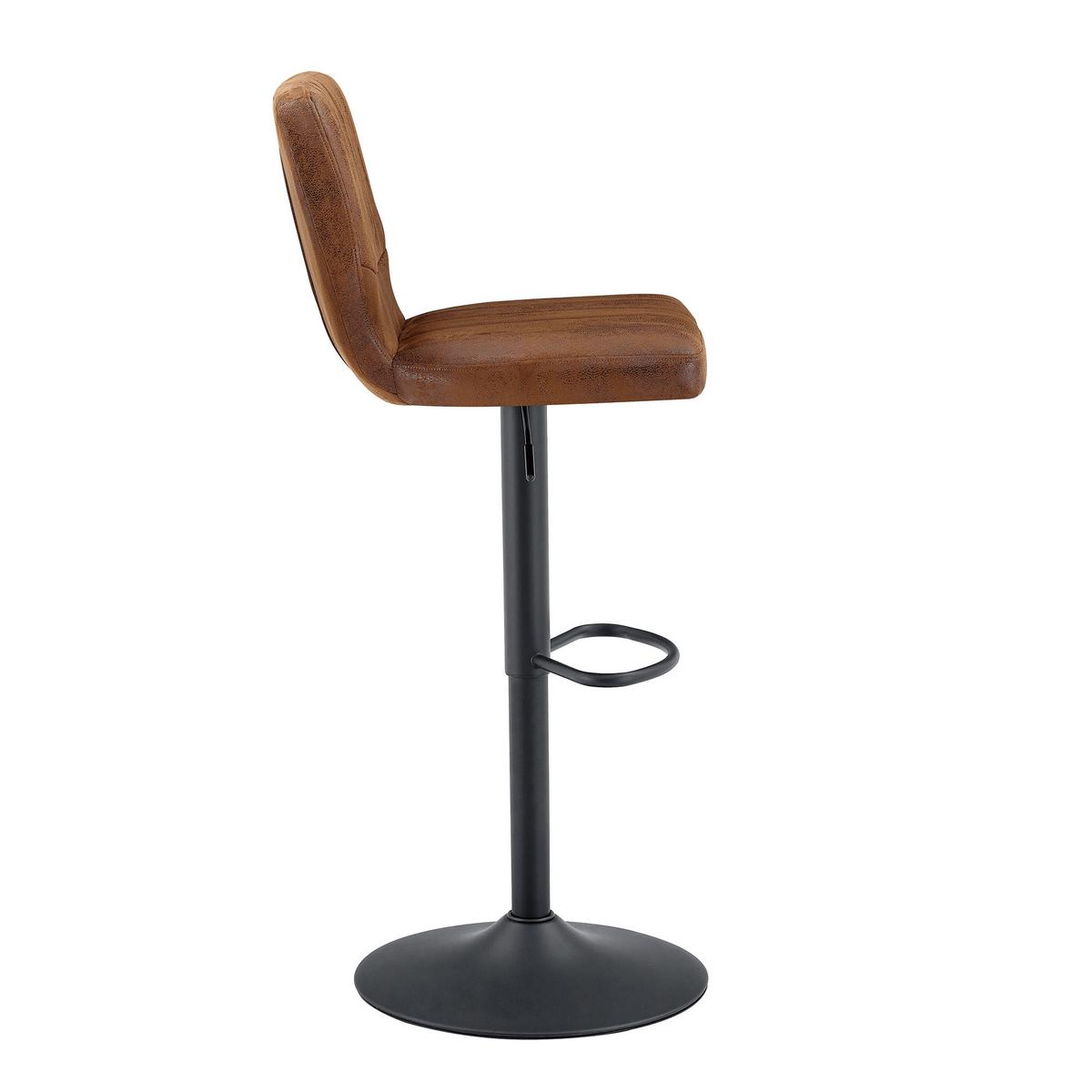 BARHOCKER 2ER-SET aus Vintage-Kunstleder in Braun, höhenverstellbar und 360° drehbar - Braun, Leder (52/62/45cm) - Urban Meuble
