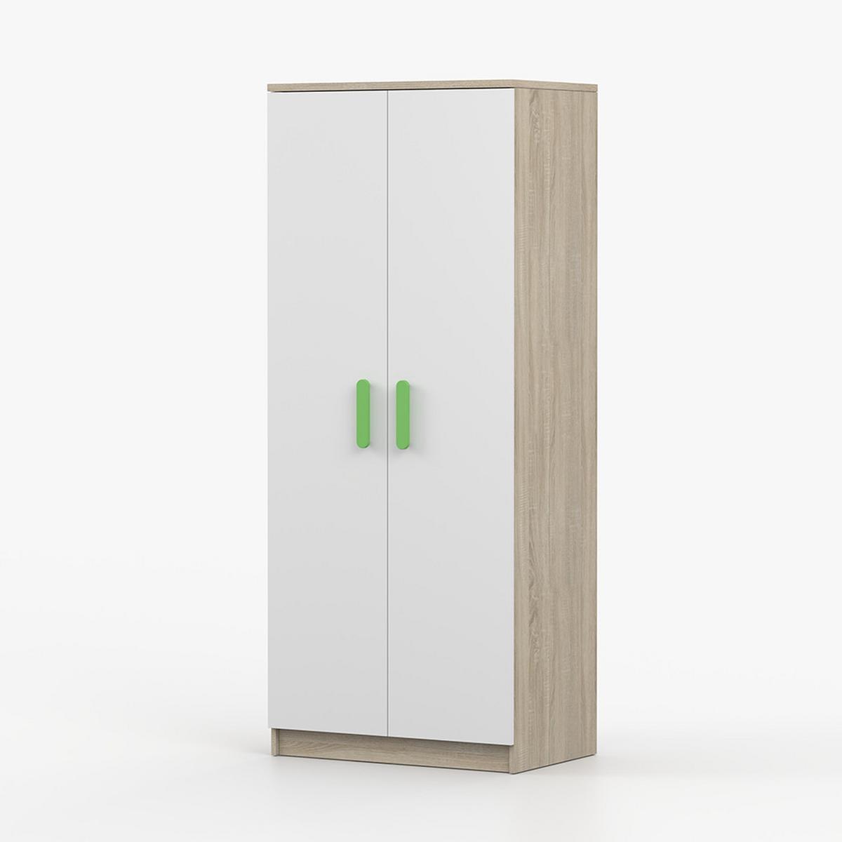 DREHTÜRENSCHRANK 80/192/50 cm 2-türig Jonas III 06 Sonoma Eiche/Weiß + limette Griffe - Limette/Weiß, Holz/Holzwerkstoff (80/192/50cm) - imoebel24