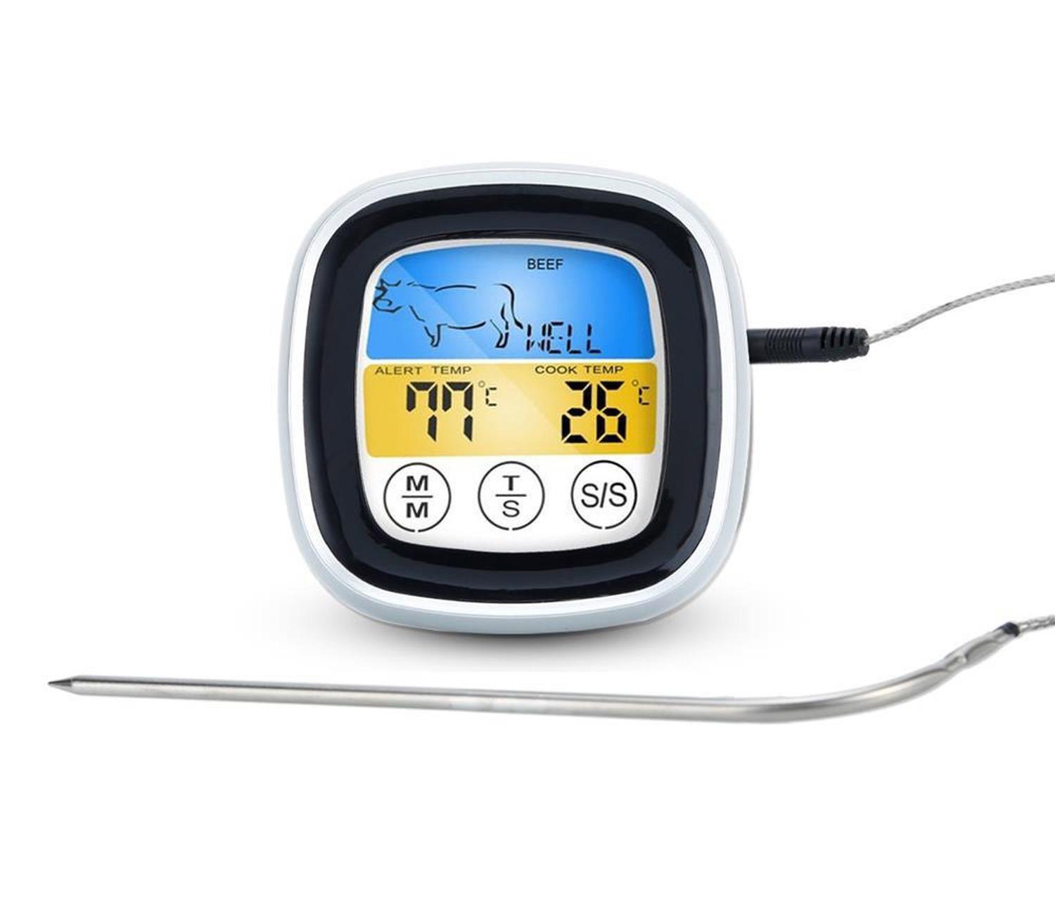 GRILLTHERMOMETER mit Timer - Weiß, Kunststoff - Intirilife