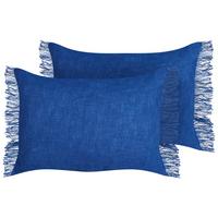 DEKOKISSEN 2er-Set Marineblau 50/35 cm Maba - Hellblau, Textil (35/50cm) - Beliani
