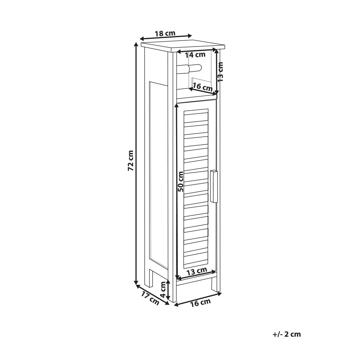 TOILETTENPAPIER-SCHRANK Hellbraun Olathe - Braun, Holz (18/72/17cm) - Beliani