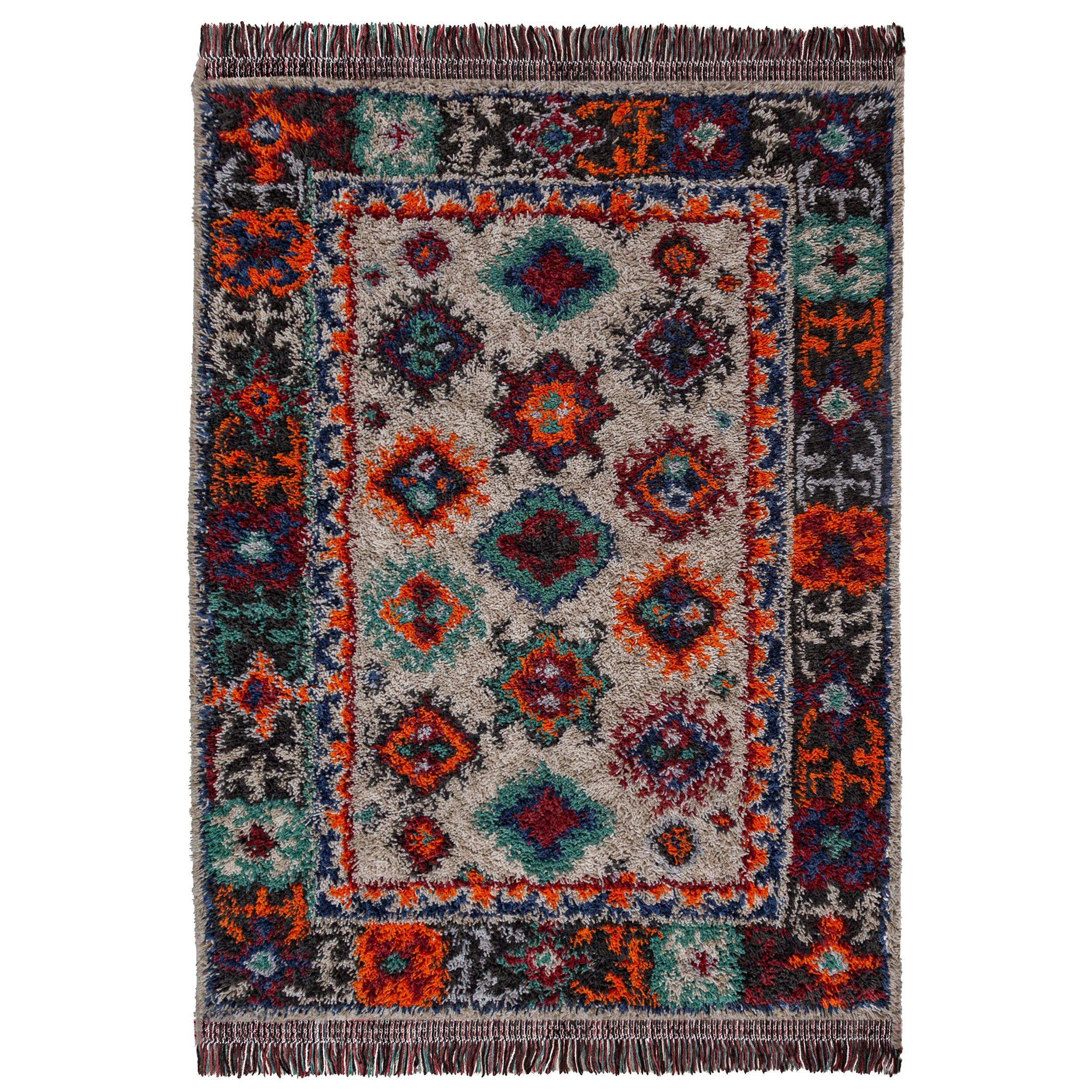 TEPPICH Hochflor mit Fransen TAFRAUT in Bunt, im Berber-Stil, 200 x 300 cm - Multicolor, Textil (200/300cm) - KADIMA DESIGN