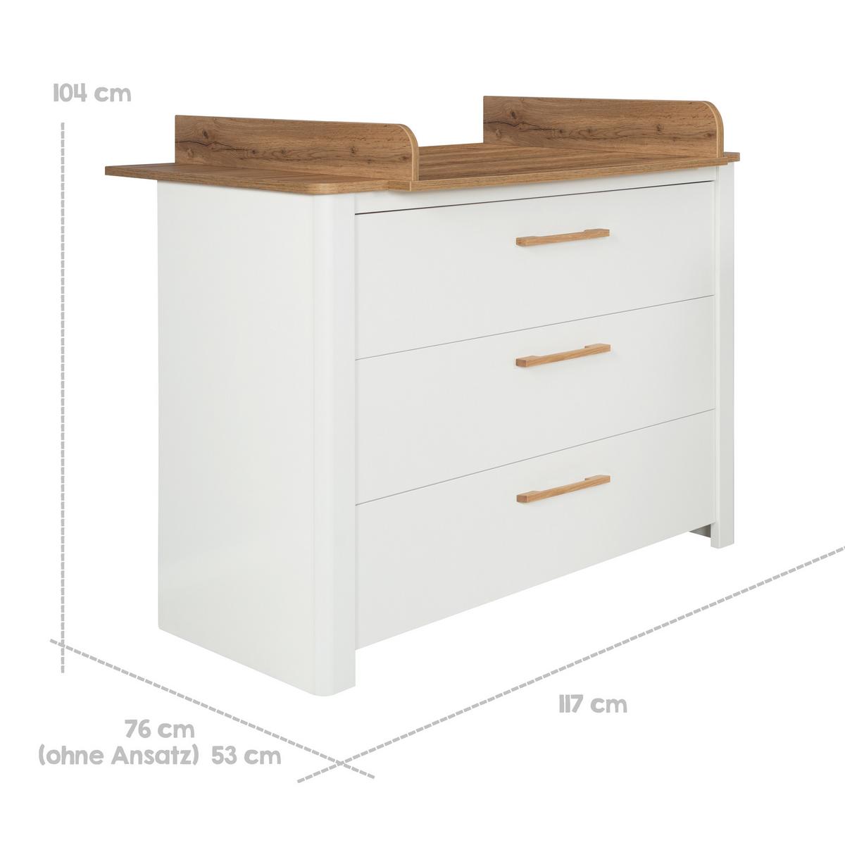 BABYZIMMER-SET Ava 2-teilig - Weiß, Holzwerkstoff (78/83.5/143cm) - Roba