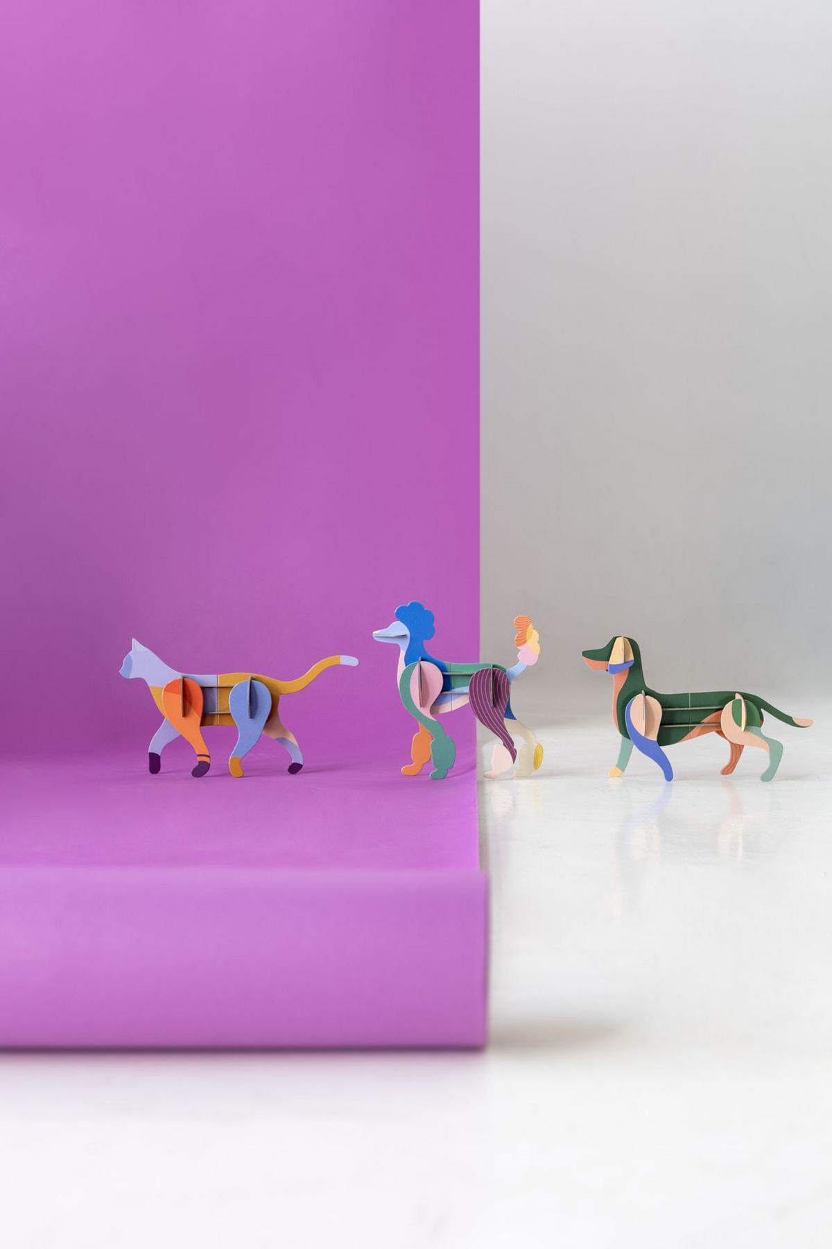 WANDSKULPTUR Bunt 6,5/22 cm - Multicolor, Wellpappe (6.5/22/22cm) - Studio Roof