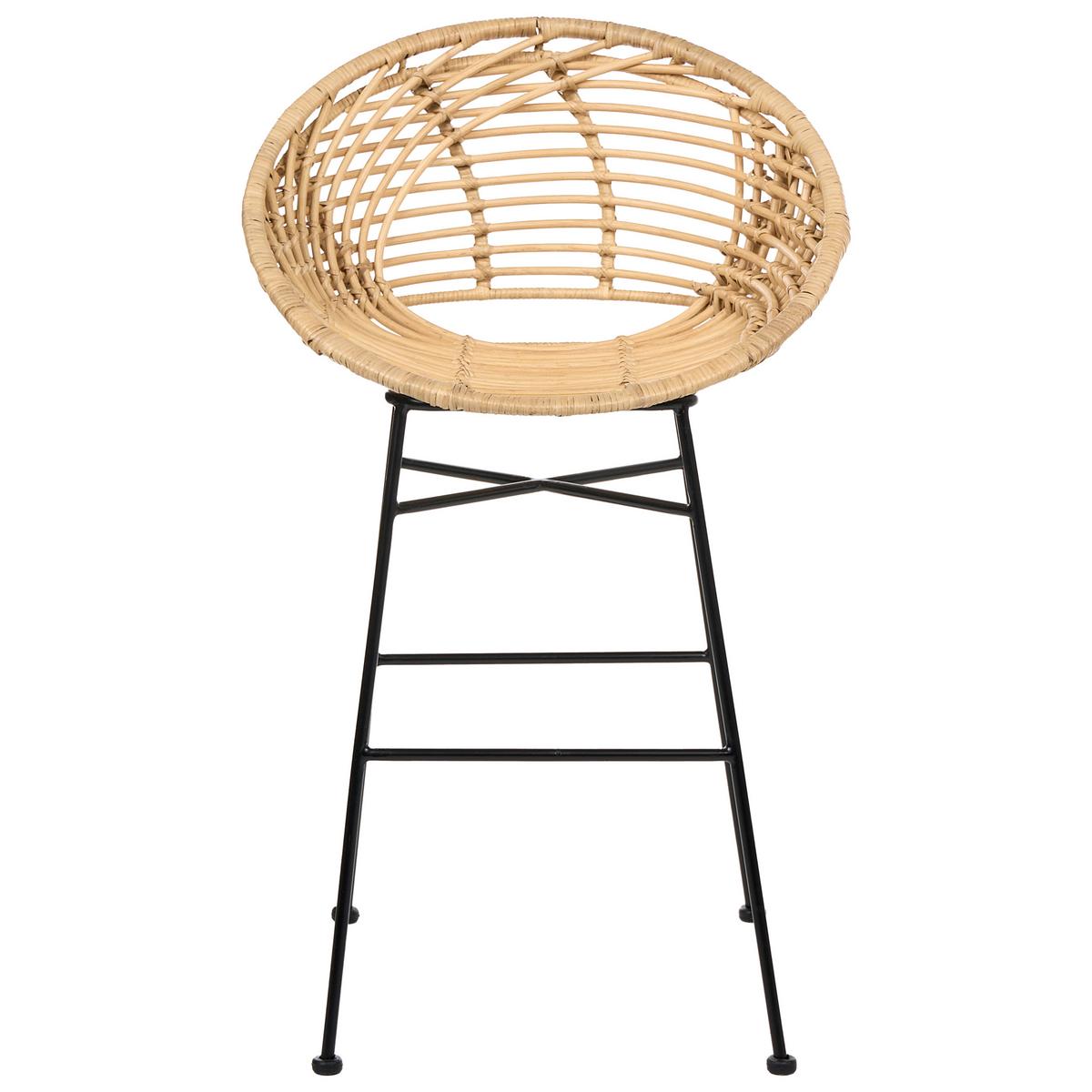 BARSTUHL 2er-Set Rattan Naturfarben Windom - Naturfarben, Naturmaterialen (56/95/51cm) - Beliani