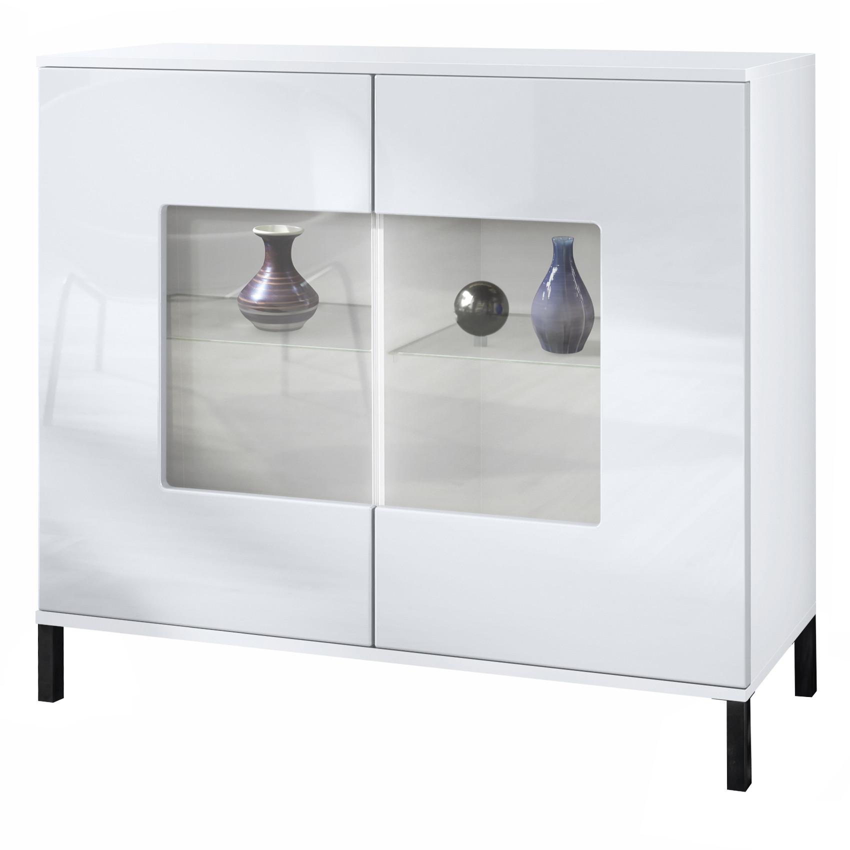 KOMMODE Grömitz Weiß Hochglanz - Weiß Hochglanz, Holzwerkstoff (92.5/83.5/35cm) - Vladon